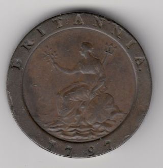 1797 Cartwheel 1 Penny George Iii Great Britain Coin -