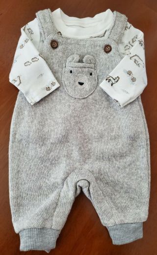 Newborn Just One You Baby Boys 2pc Overall Set For Reborn Baby Doll