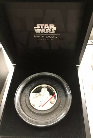 Darth Vader 2oz Ultra High Relief Silver Proof Coin Niue 2017 Star Wars