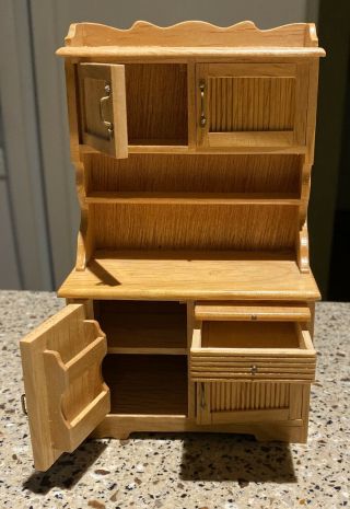 Kitchen Hutch Dollhouse Miniature With Moving Parts