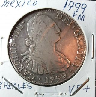 1799 8 Reales Carolus Iiii Mexico Silver Coin 8 Km109