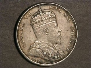 Straits Settlements 1904b 1 Dollar Silver Crown Vf - Xf