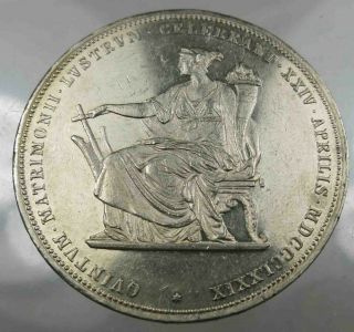 Austria 2 Gulden 1879 Hochzeit Wedding Silver Ag 24.  5gr/36mm [3388