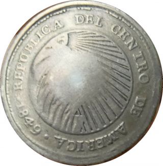 1849 2 Reales Crezca Costa Rica Counter Stamp Fine - bkk 2