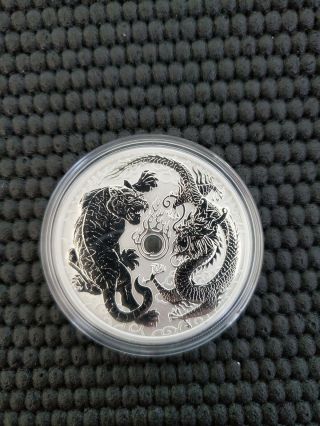 2018 Australia Dragon & Tiger 1 Oz.  Silver Coin - Bu From Perth Mint;,  Others