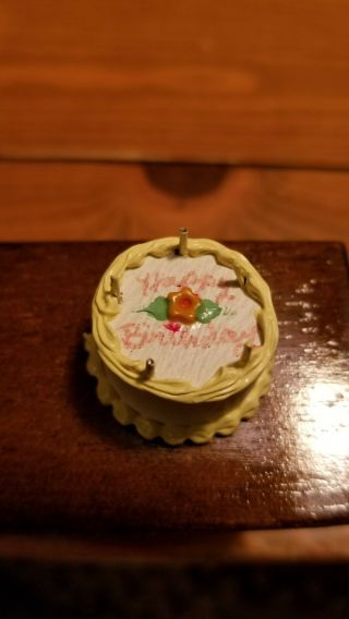 1:12 Dollhouse Miniature " Happy Birthday " Decorated Cake