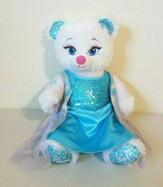 Build A Bear Workshop Disney Frozen Elsa Bear W/dress Stuffed Plush 17 "