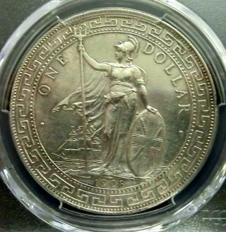 Pcgs Au Detail Secure - Great Britain 1908b Trade Dollar Silver Scarce