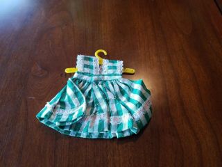 Little Miss Ginger Vintage Green And White Plaid Dress With Hanger Doll