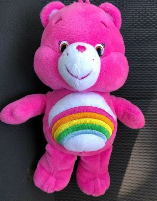 Care Bears Pink Rainbow Cheer Bear Plush Stuffed Animal Toy So Soft 8inches
