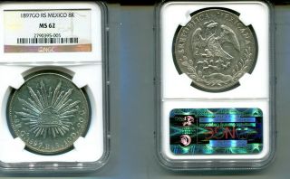 Mexico 1897 Go Rs 8 Reale Silver Coin Ngc Ms62 4833m