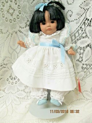 Dolls By Pauline - Little Asian Girl Doll 10 1/2 " Tall W/stand