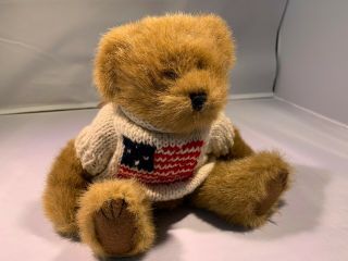 Boyds Sturbridge Q Patriot 91524 Plush Bear In American Flag Sweater With Tags