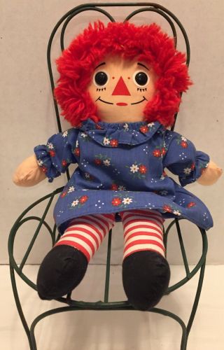 1987 Playskool Raggedy Ann Doll 12 " W/heart Red Yarn Hair