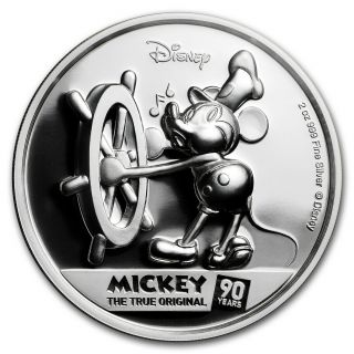 2018 Niue 2 Oz Silver $2 Mickey 