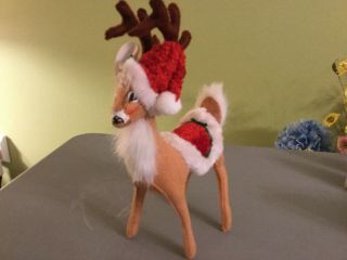 Annalee Reindeer With Painted Face - 9 1/2 " High