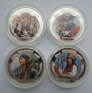 2011 Niue 4 Silver Coin $2 Real Pirates Of The Caribbean Colored