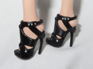 Hs Shoes Barbie Doll Basic Model Muse Black Look Wide Strap Sandals High Heel