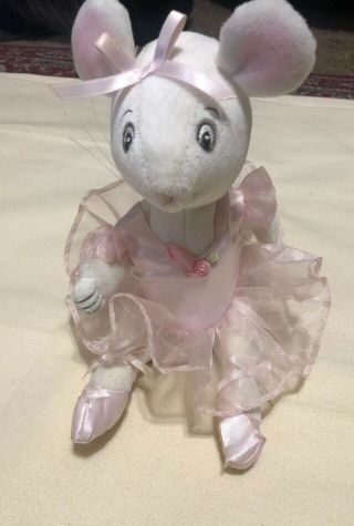 American Girl Angelina Ballerina White Mouse Pink Tutu Plush Doll 9 1/2 "