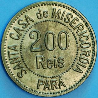 Brazil Santa Casa De Misericordia 2.  00 Reis Hospico Dos Lazaros Suum 1792 Cuique