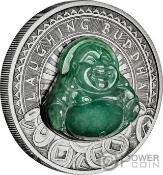 Laughing Buddha Jade 1 Oz Silver Coin 1$ Tuvalu 2019