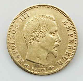 1859 A - France (5) Francs Circulated Gold Coin 2 " F "