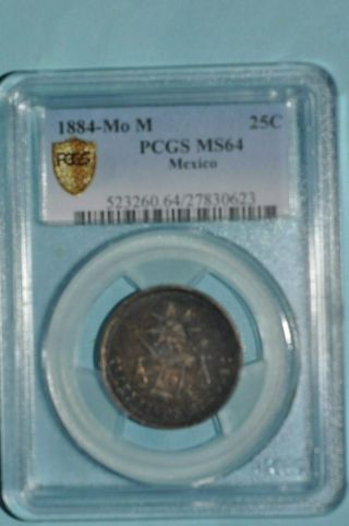Mexico 25 Centavo 1884 Mo M Pcgs Ms64