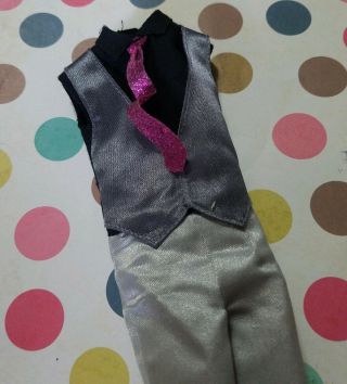 Barbie Doll Clothing Ken A Fashion Fairytale 2009 Gray Silver Suit Pink Black