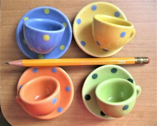 Dotted Cup And Saucer Set For Dolls Such As Tonner Or American Girl