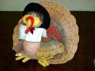 Annalee Dolls 6 " Pilgrim Turkey Plush Fall Thanksgiving Tag