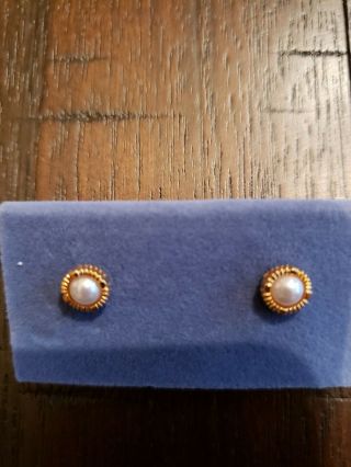 Franklin Princess Diana 18 " Doll Faux Pearl And Gold Earrings