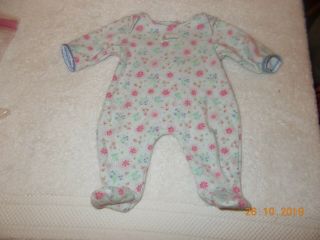 American Girl Doll Bitty Baby Basics Print Sleeper Pale Blue With Flowers 1 Pc