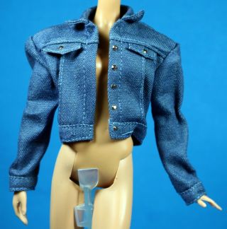 Barbie Styled By Marni Senofonte Designer Blue Denim Barbie Print Logo Jacket