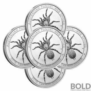 2015 Silver 1 Oz Australia Perth Funnel - Web Spider (5 Coins)