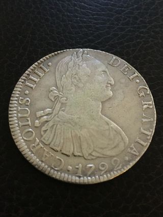 1792 Carolus Iiii 8 Spanish Reale Coin