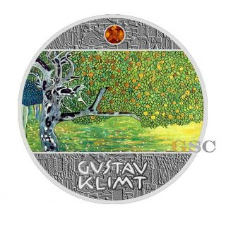 Golden Apple Tree Silver Coin Gustav Klimt Golden Five Series Niue Island 2018