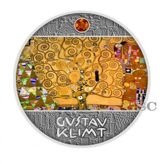 Tree Of Life Gustav Klimt Golden Five Series Silver Coin Niue Island 2018