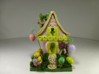 One Handmade Dollhouse Miniature Easter Fairy Garden House - Ooak By Eok