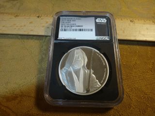 2017 Niue Star Wars Obi - Wan Kenobi 1 Oz Silver $2 Coin - Pf70 Ultra Cameo Black