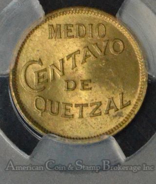 Guatemala 1/2 Centavo 1932 MS65 PCGS brass KM 248.  1 2nd Finest Pop 3/1 Ultra Gem 3