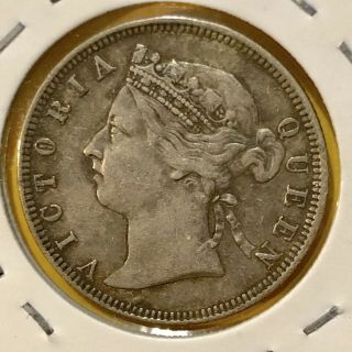 1891 Straits Settlements,  Malaysia/singapore,  Queen Victoria,  20 Cents Silver Coin