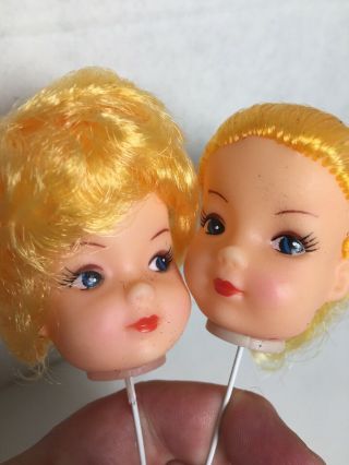 Set Of 2 Two Inch Doll Heads Blonde Hair Blue Eyes Fibre Crafts?
