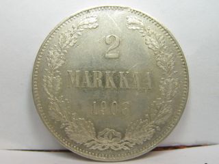 Russia/finlad Silver 2 Markkaa 1908 Xf,  /au
