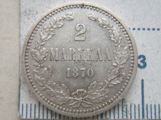 Russia/finlad Silver 2 Markkaa 1870 Xf,  /au Some Luster