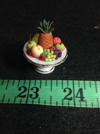 Dollhouse Accessories Miniature Fruit Centerpiece Porcelain Hand Made 1:12 Scale