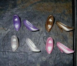 Barbie Doll Clothes U8 - 4 Pairs Of Frosted Pearly Pumps