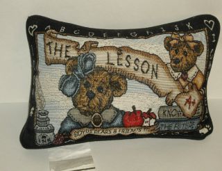 1994 Boyds Bears Miss Bruin And Bailey Tapestry Plush School Pillow The Lesson