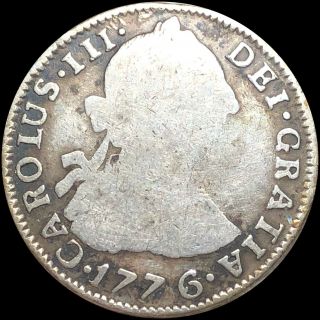 1776 2 Reales Spanish Silver Nicely Circulated Philadelphia Pirate Treasure Coin