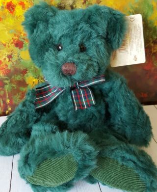 Russ,  Bears From The Past " Forest " Teddy Bear 10 " (25cm) Green Bear Plush W/ Tag