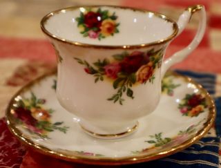 Antique English Miniature Bone China Cup & Saucer Accessory For Doll